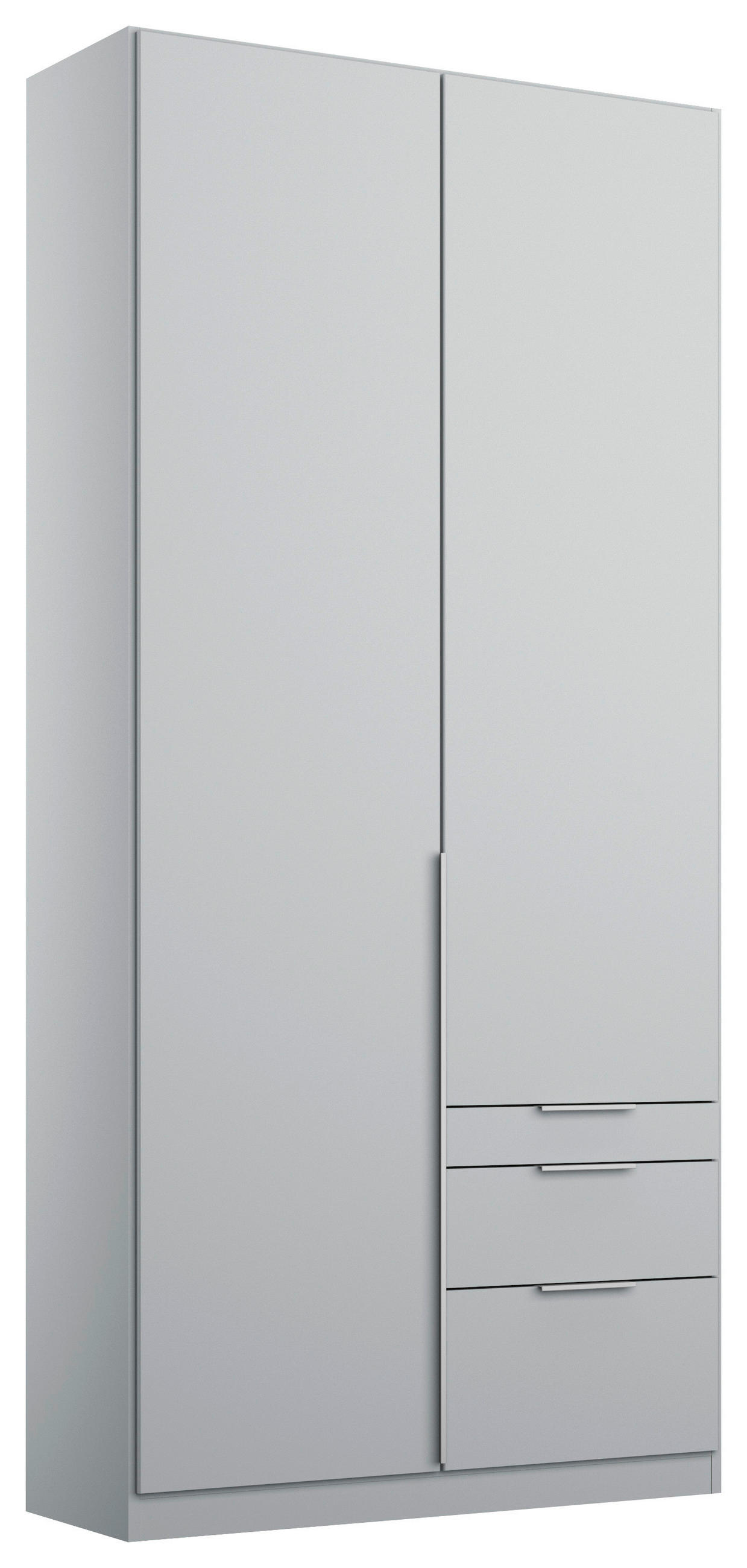 GARDEROB MED GÅNGJÄRNSDÖRRAR 91/229/54 cm ljusgrå  - ljusgrå/aluminiumfärg, Modern, trämaterial (91/229/54cm) - Rauch Möbel