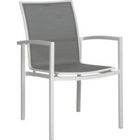 STAPELSESSEL Aluminium Grau, Weiß  - Silberfarben/Weiß, Basics, Textil/Metall (58/66/89cm) - Stern