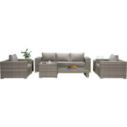 GARTENSET 12-teilig - Hellgrau, Design, Glas/Kunststoff (228/58/89cm) - AMBIA GARDEN