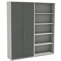 AKTENSCHRANK Anthrazit, Hellgrau  - Anthrazit/Hellgrau, MODERN, Holzwerkstoff (168,8/185,6/33cm) - MID.YOU
