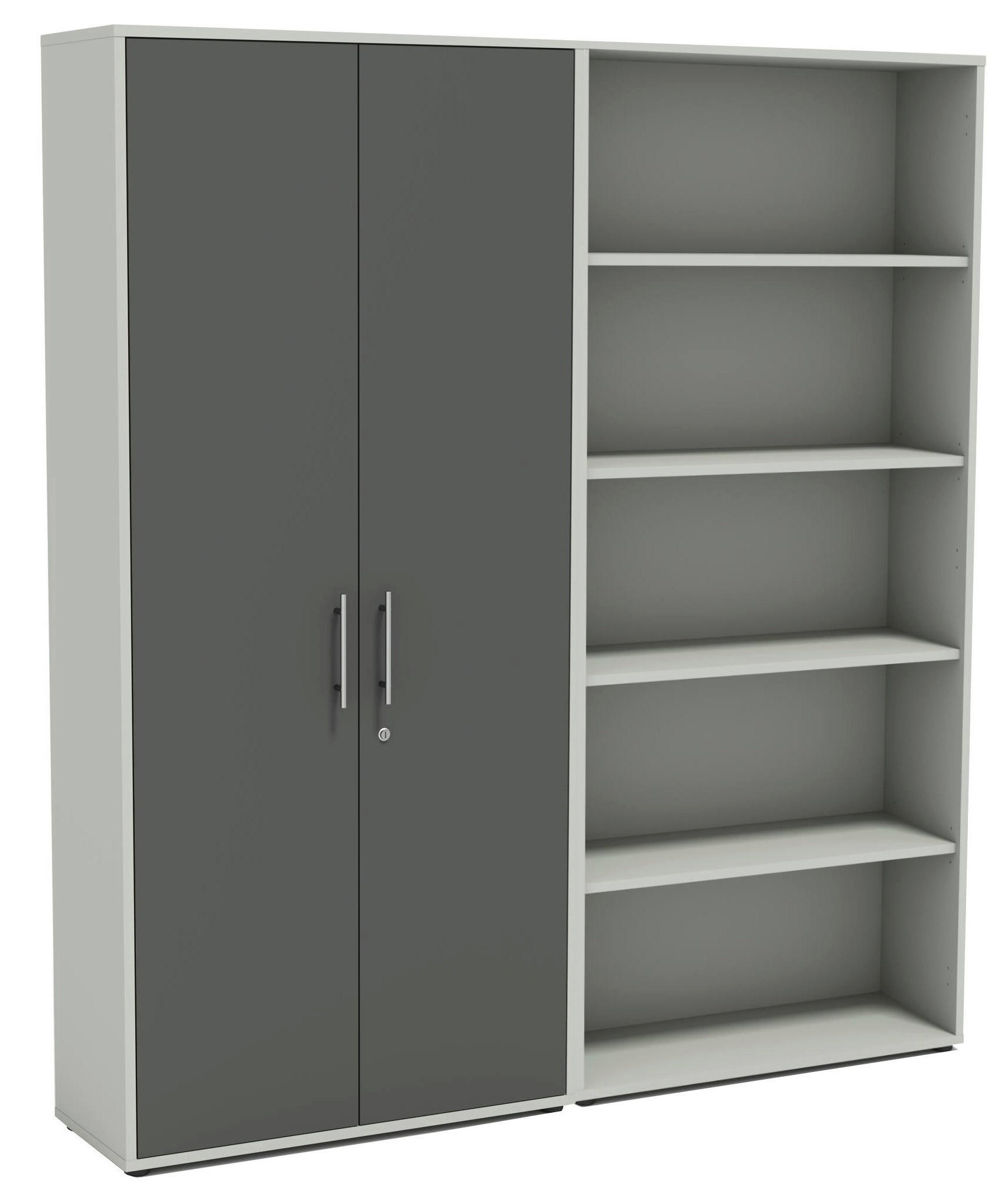 Mid.you Aktenschrank Office Edition Anthrazit, Hellgrau 168.8x185.6x33 cm