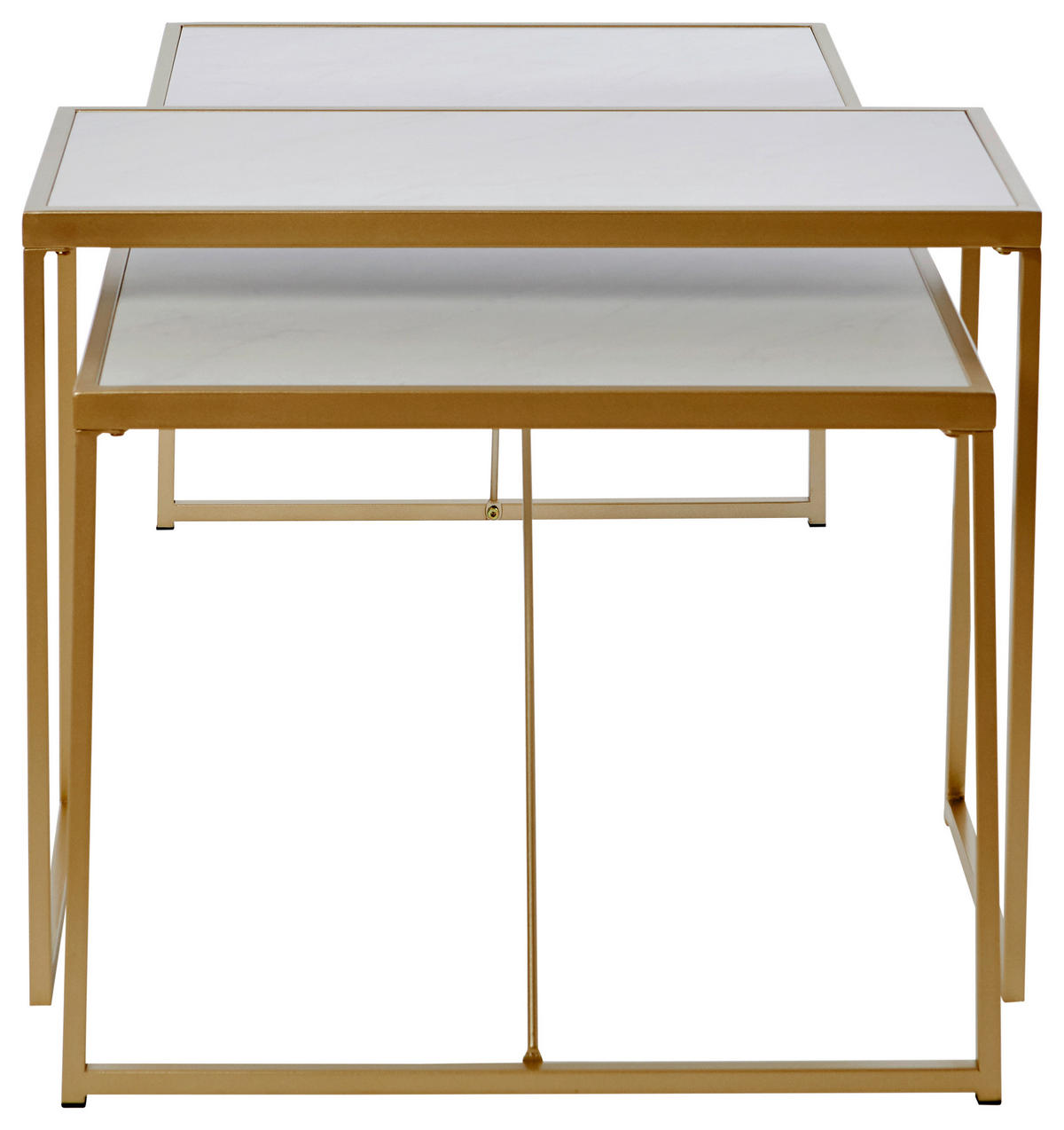 COUCHTISCHSET Weiß, Goldfarben 120/70/52 cm  - Goldfarben/Weiß, KONVENTIONELL, Metall (120/70/52cm) - Livetastic