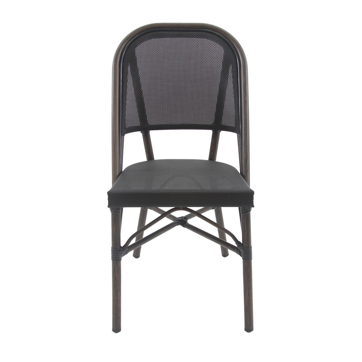 GARTENSTUHL-SET Aluminium Schwarz, Wengefarben  - Wengefarben/Schwarz, MODERN, Textil/Metall (47/90/57cm) - Gardenson