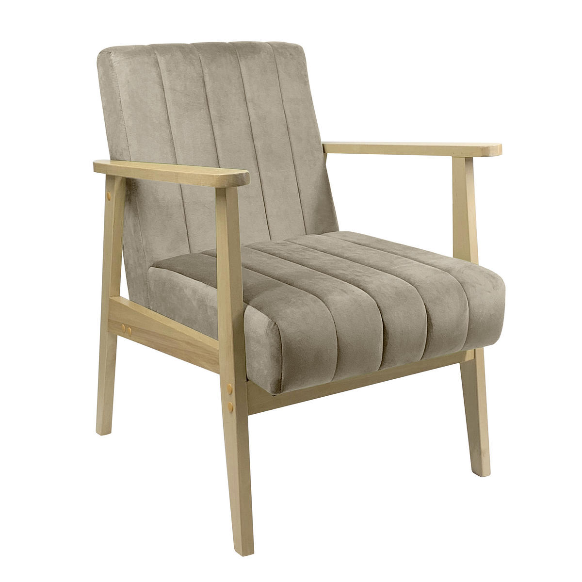 FOTELJA drvo, tekstil  siva, prirodne boje   - siva/prirodne boje, Moderno, drvo/tekstil (72/62/80cm)