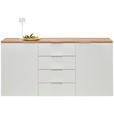 SIDEBOARD in 180/89/43 cm - Chromfarben/Eichefarben, Design, Holzwerkstoff/Kunststoff (180/89/43cm) - Xora