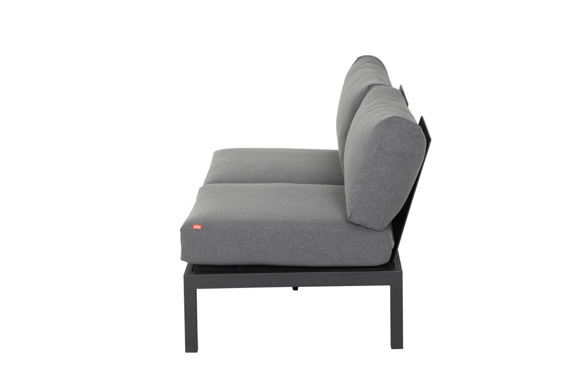 LOUNGEGARNITUR 15-teilig   252/84/252 cm Teakholz massiv Aluminium  - Anthrazit/Grau, KONVENTIONELL, Holz/Textil (252/84/252cm) - Siena Garden