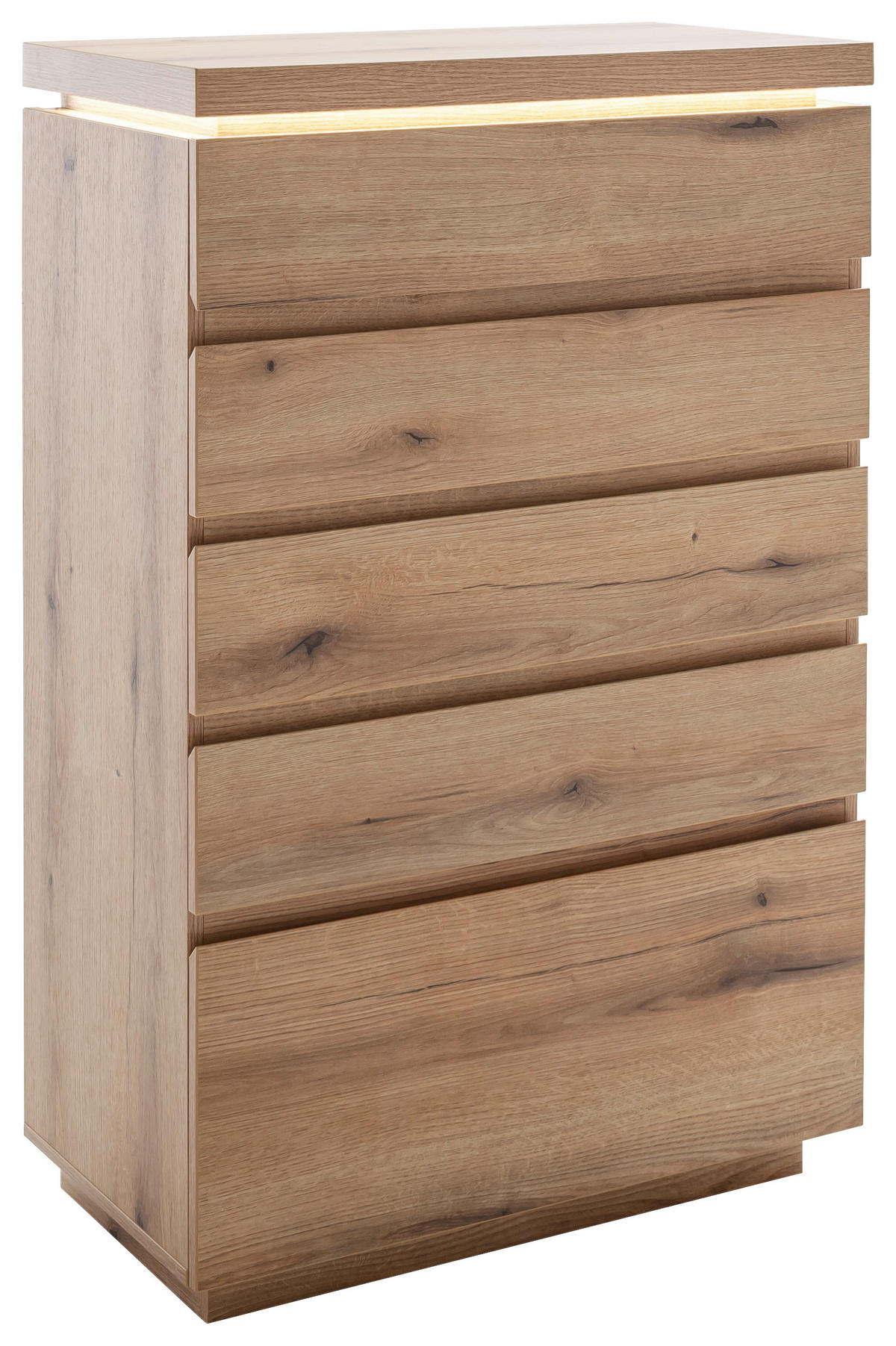 KOMMODE , 75/116/40 cm, 5 Schublade(n)  - Eichefarben, Design, Holzwerkstoff (75/116/40cm) - Livetastic