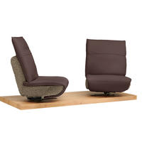 2-SITZER-SOFA  in Hochflor Echtleder Braun, Hellbraun  - Hellbraun/Schwarz, Design, Leder/Holz (240/65/104cm) - Koinor