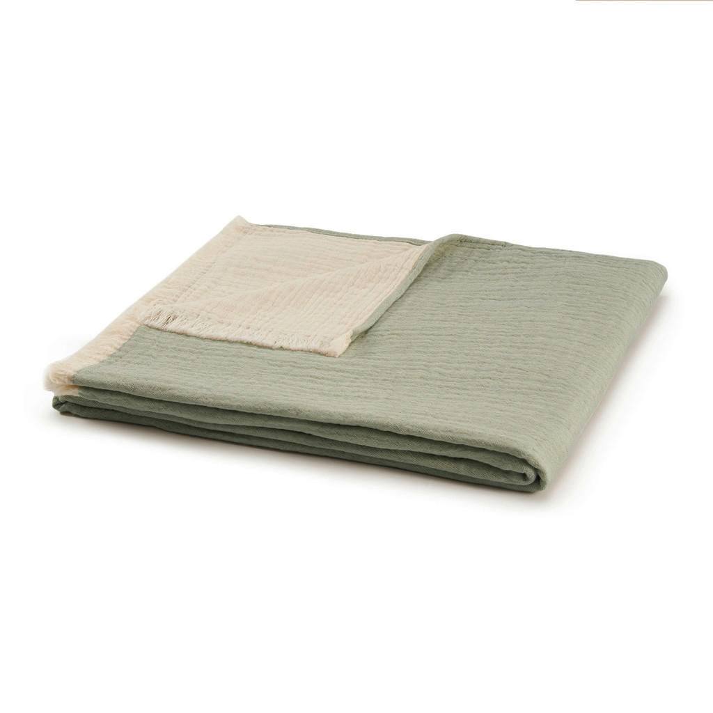 Thumbnail - Bassetti Plaid Baggy, Grün, Textil, Ornament, 125x170 cm, Oeko-Tex® Standard 100, Double face, Wohntextilien, Decken, Pl...