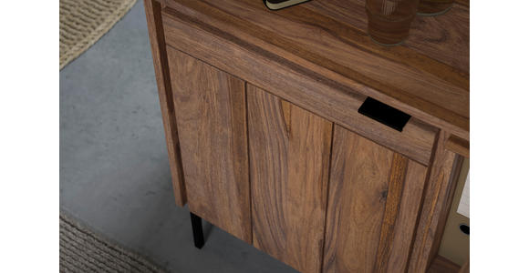 ECKSCHREIBTISCH 143,4/135/38/65/72,5/76 cm in Braun - Schwarz/Braun, Design, Holz/Metall (143,4/135/38/65/72,5/76cm) - Carryhome