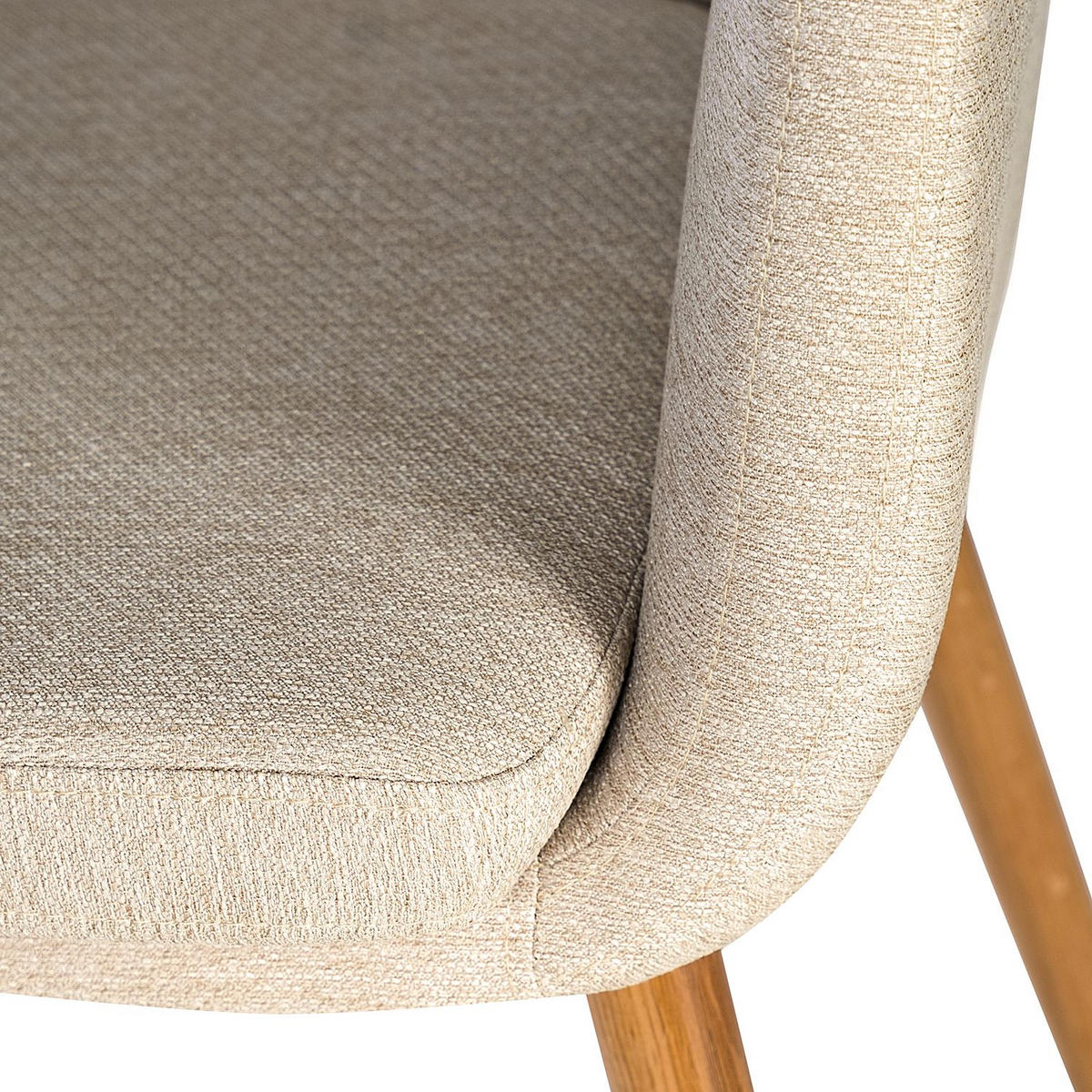 ARMLEHNSTUHL  in Webstoff  - Eichefarben/Beige, MODERN, Holz/Textil (58/84/58cm) - home24