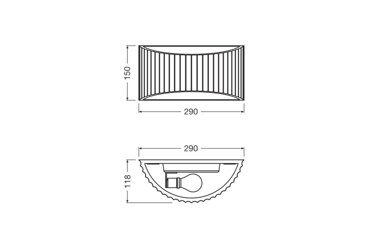 WANDLEUCHTE 29/11,8/15 cm   - Weiß, Basics, Stein (29/11,8/15cm) - Osram