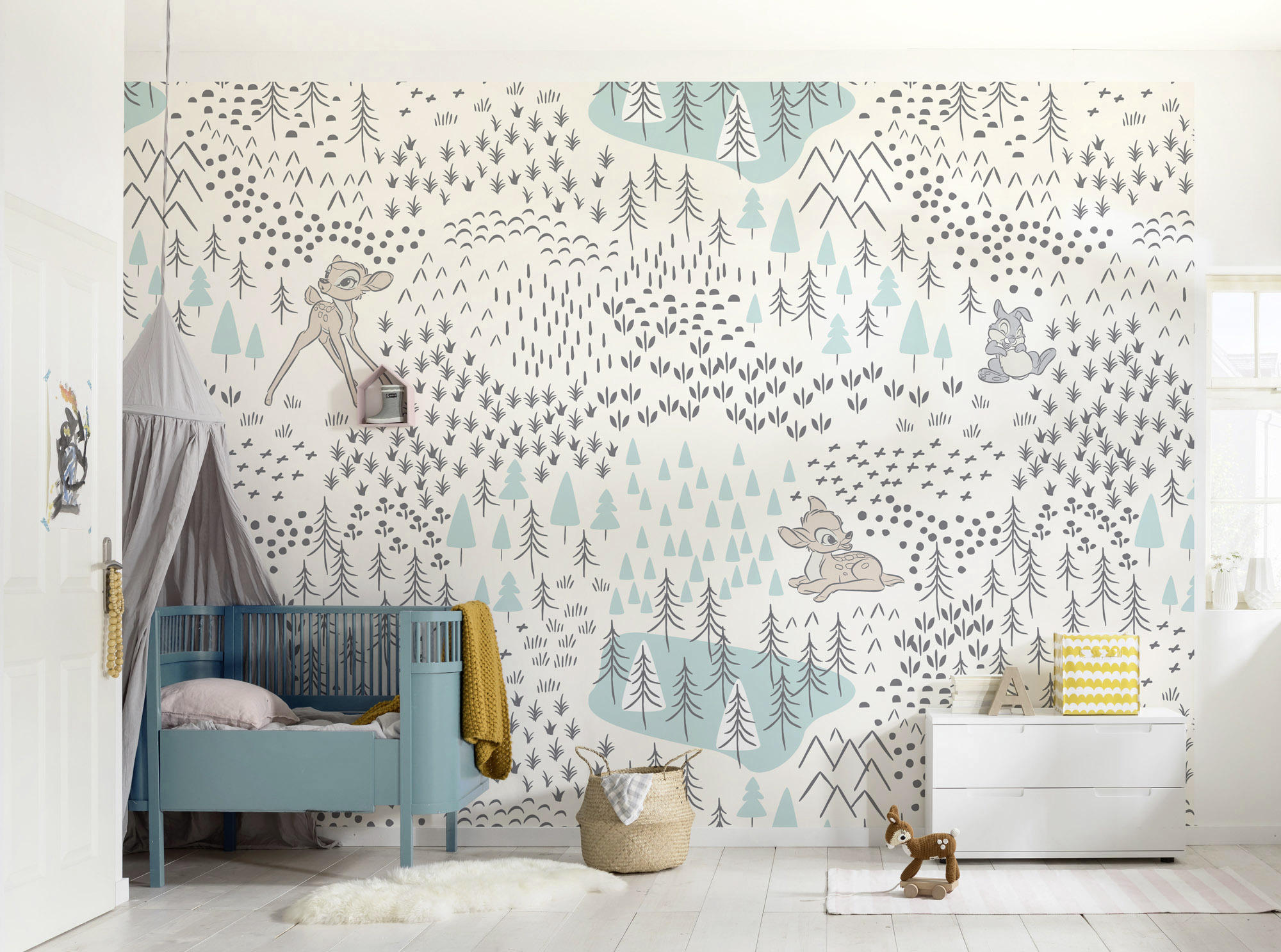 Thumbnail - Xora Fototapete Bambi, Mehrfarbig, Papier, Kinder, 400x280 cm, Tapeten & Wandverkleidungen, Fototapeten