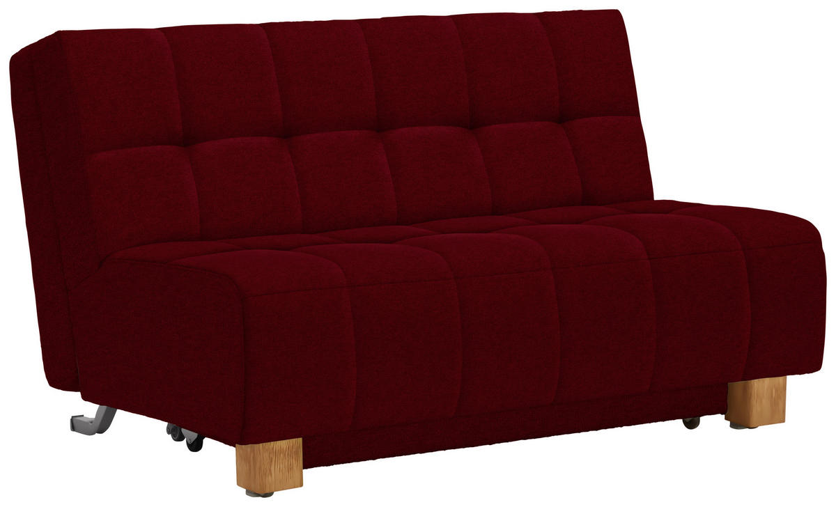 SCHLAFSOFA Textil Dunkelrot  - Naturfarben/Dunkelrot, Modern, Holz/Textil (145/92/102cm) - Novel