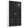DREHTÜRENSCHRANK  in Weiß, Grau  - Chromfarben/Weiß, MODERN, Holzwerkstoff/Kunststoff (91/210/54cm) - Rauch Möbel