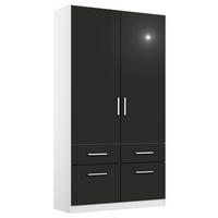 DREHTÜRENSCHRANK  in Weiß, Grau  - Chromfarben/Weiß, MODERN, Holzwerkstoff/Kunststoff (91/197/54cm) - Rauch Möbel
