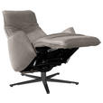RELAXSESSEL in Leder Graubraun  - Anthrazit/Graubraun, Design, Leder/Metall (71/114/84cm) - Johann Jakob