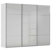 SCHWEBETÜRENSCHRANK 242/223/68 cm,  in Grau, 3 Tür(en)  - Chromfarben/Grau, KONVENTIONELL, Glas/Holzwerkstoff (242/223/68cm) - Novel