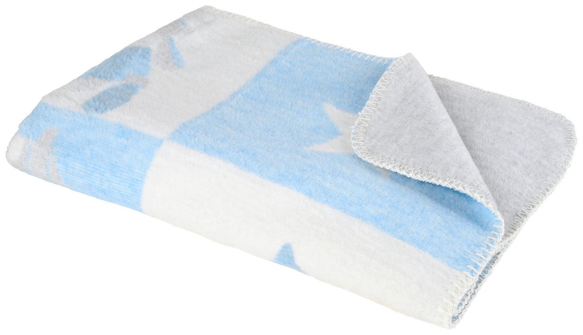HEBKÁ DEKA - modrá/krémová, Trend, textil (75/100cm) - Patinio