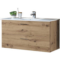 WASCHTISCHKOMBI 99 cm  - Eichefarben/Silberfarben, Natur, Holzwerkstoff/Kunststoff (99cm) - Xora