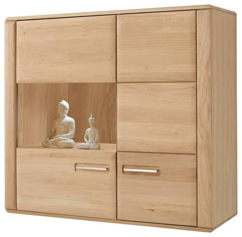 HÄNGEVITRINE in Eichefarben   - Eichefarben/Silberfarben, Design, Glas/Holz (107/98/38cm) - Livetastic