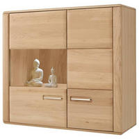 HÄNGEVITRINE in Eichefarben   - Eichefarben/Silberfarben, Design, Glas/Holz (107/98/38cm) - Livetastic