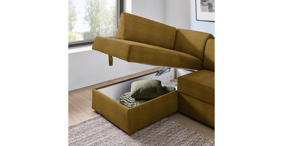 ECKSOFA in Webstoff Dunkelgelb  - Dunkelgelb/Schwarz, KONVENTIONELL, Kunststoff/Textil (165/224cm) - Xora