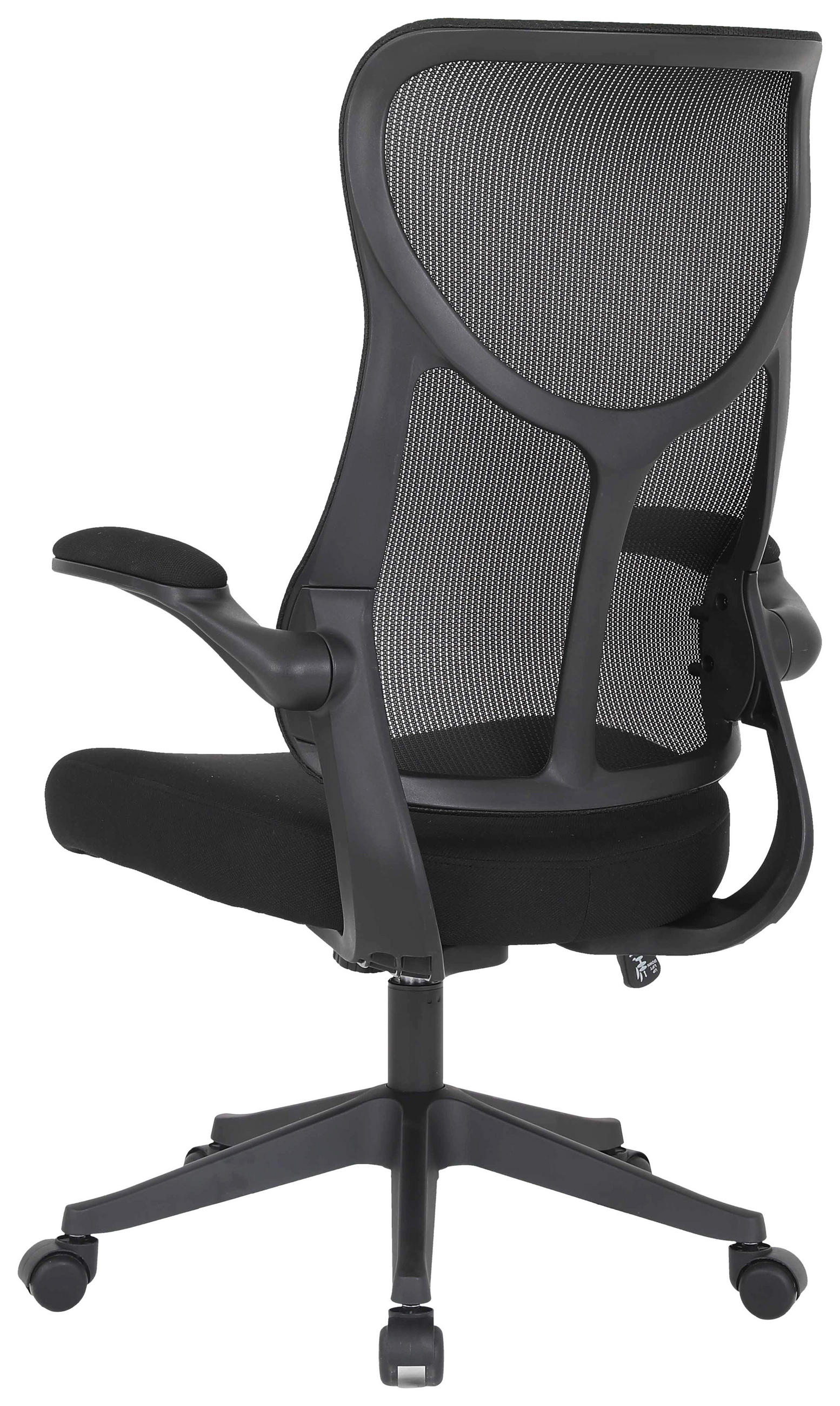 DREHSTUHL Netzbespannung Schwarz  - Schwarz, MODERN, Holz/Kunststoff (65/108/116/66cm) - MID.YOU
