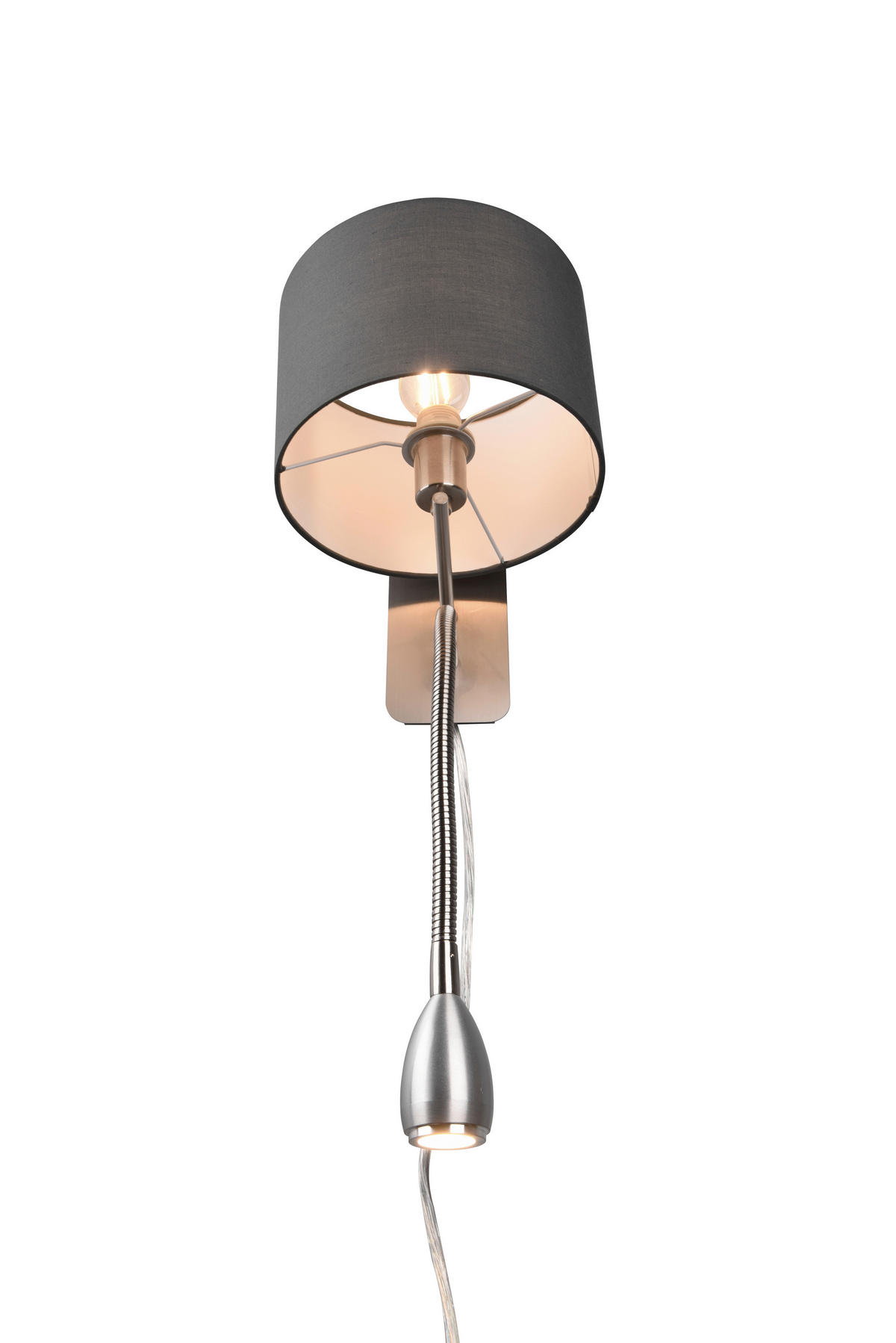 WANDLEUCHTE - Grau/Nickelfarben, Design, Textil/Metall (20/23cm) - Trio Leuchten