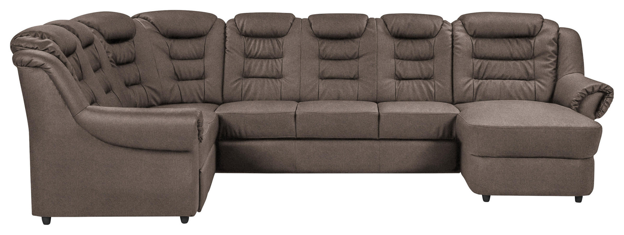 WOHNLANDSCHAFT Taupe Chenille  - Taupe/Schwarz, KONVENTIONELL, Kunststoff/Textil (216/333/165cm) - Livetastic