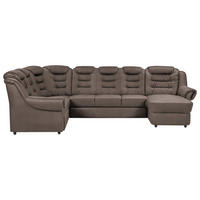 WOHNLANDSCHAFT in Chenille Taupe  - Taupe/Schwarz, Konventionell, Kunststoff/Textil (216/333/165cm) - Livetastic