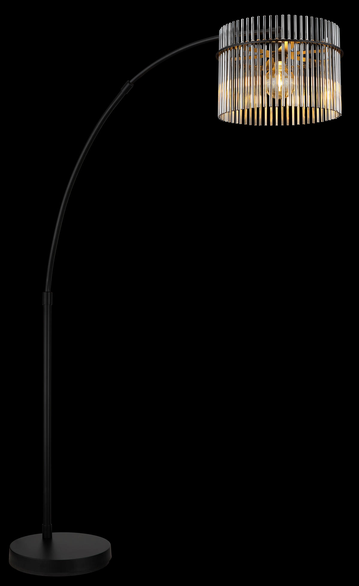 STEHLEUCHTE GORLEY 120/38/185 cm   - Schwarz/Grau, LIFESTYLE, Glas/Kunststoff (120/38/185cm) - Globo