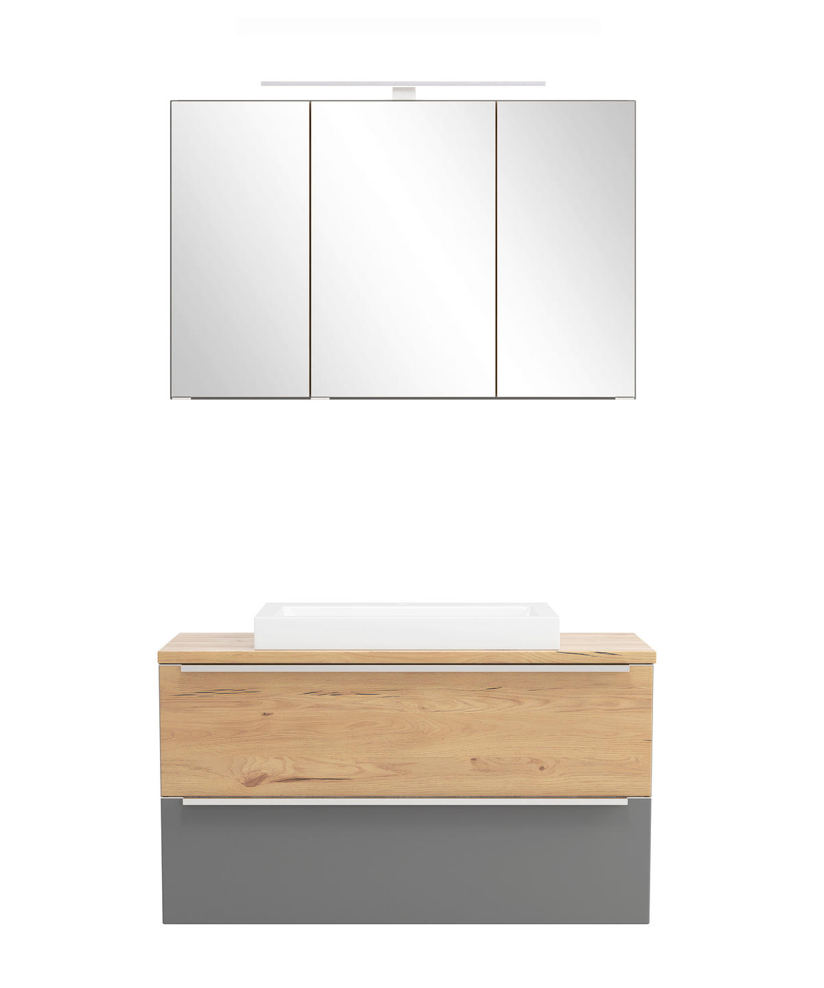 BADEZIMMER 2-teilig  in  - Wildeiche/Weiß, Trend, Glas/Holzwerkstoff (100/200/47cm) - Held