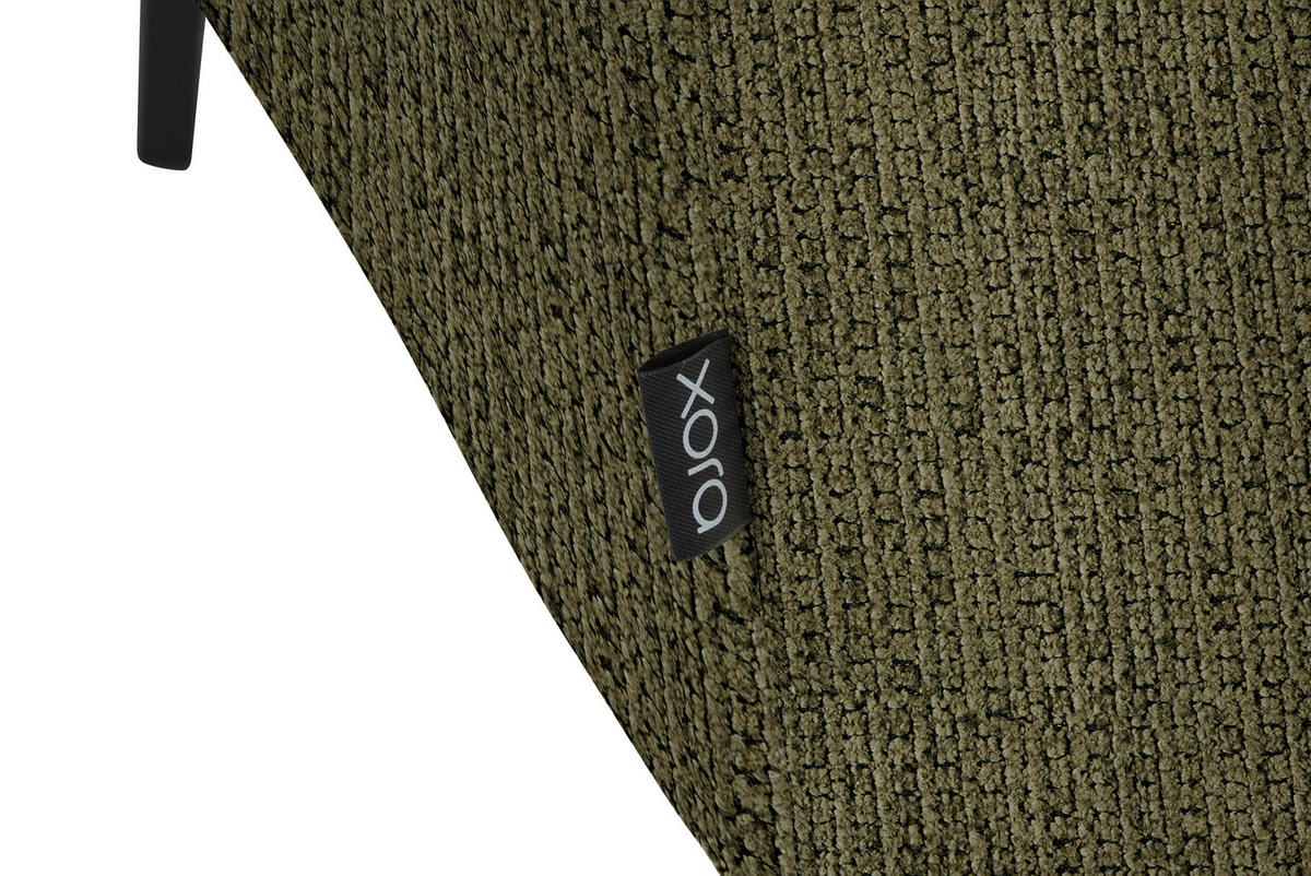 ECKSOFA in Webstoff Olivgrün  - Schwarz/Olivgrün, Design, Textil/Metall (280/205cm) - MID.YOU