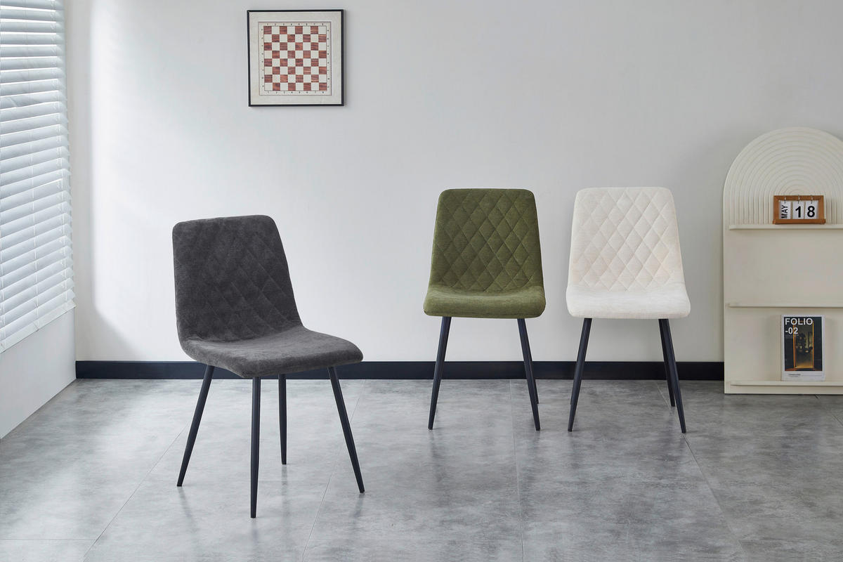 STUHL   Webstoff  - Dunkelgrau/Schwarz, Design, Textil/Metall (45/87/55cm) - Ti'me