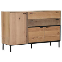 SIDEBOARD  in 140/90/42 cm  - Eichefarben/Schwarz, LIFESTYLE, Holzwerkstoff/Metall (140/90/42cm) - Novel