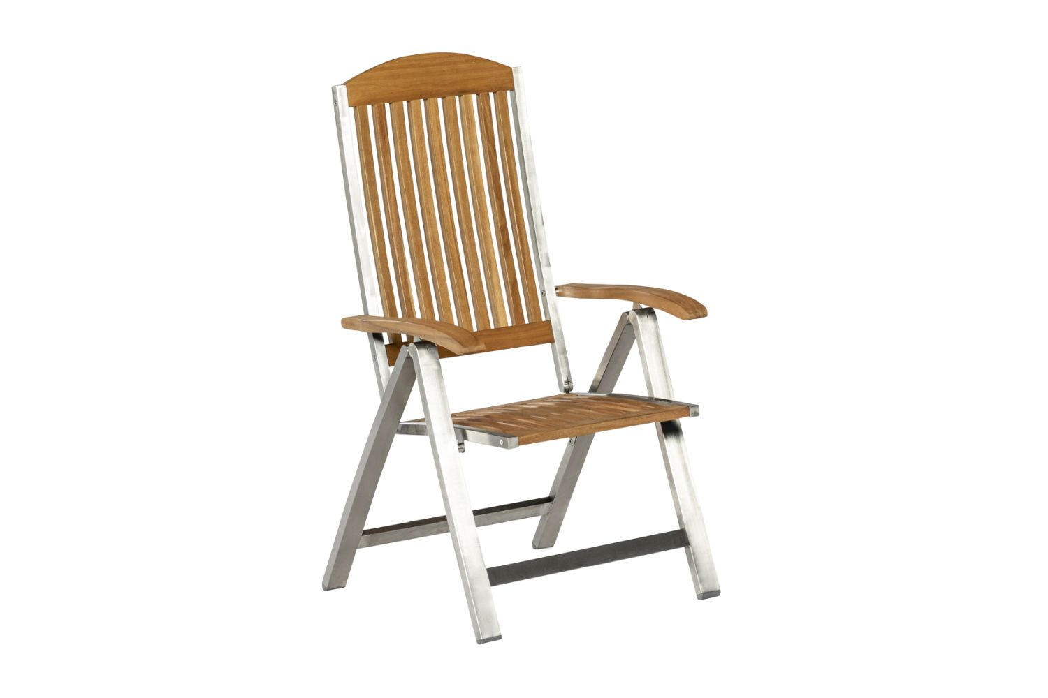 GARTENSESSEL Holz, Metall Silberfarben, Akaziefarben  - Silberfarben/Akaziefarben, ROMANTIK / LANDHAUS, Holz/Metall (60/118/48cm) - Gardenson