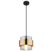 HÄNGELEUCHTE 18/120 cm  - Klar/Messingfarben, Design, Glas/Metall (18/120cm) - Globo