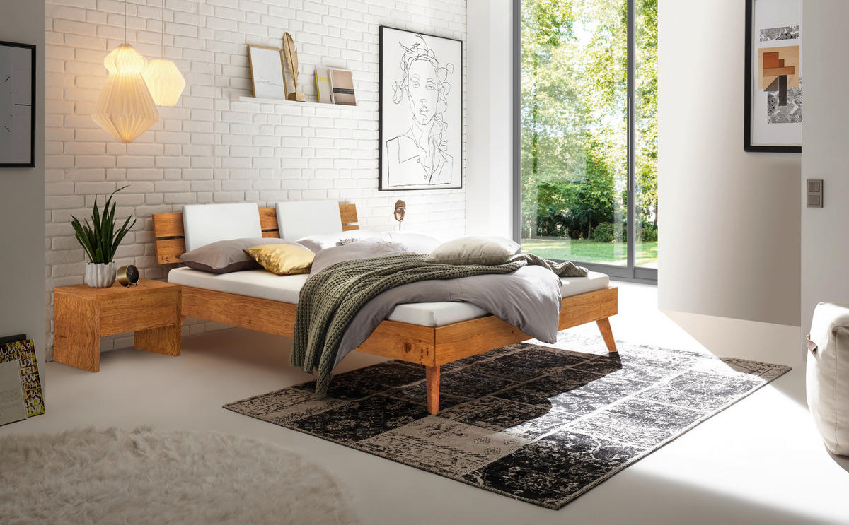 BETT 100/200 cm  in Wildeiche  - Wildeiche/Eichefarben, Design, Holz (100/200cm) - Hasena