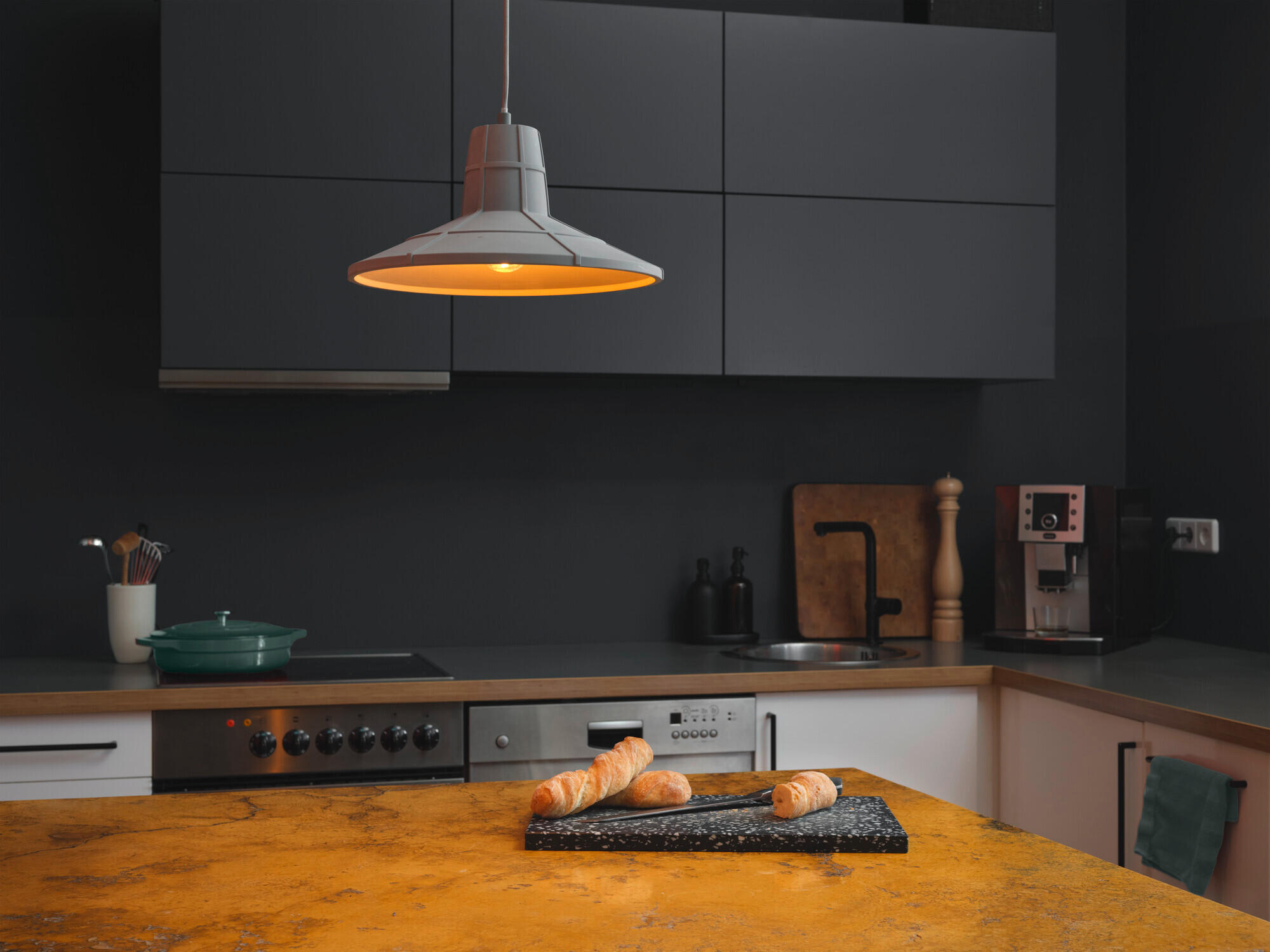 PENDELLEUCHTE 32,5/121,5 cm   - Dunkelgrau, KONVENTIONELL, Stein/Metall (32,5/121,5cm) - Ledvance