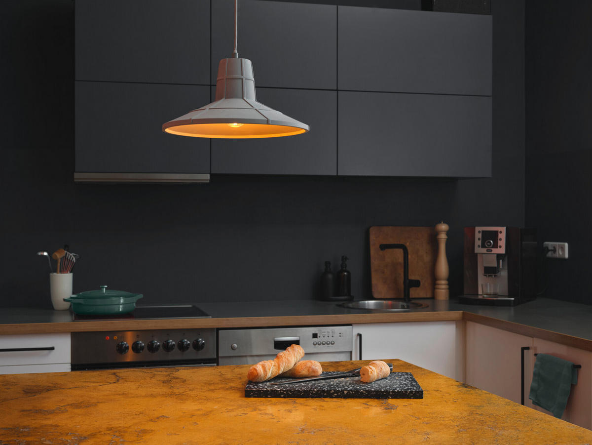 PENDELLEUCHTE 32,5/121,5 cm   - Dunkelgrau, KONVENTIONELL, Stein/Metall (32,5/121,5cm) - Ledvance