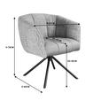 ARMLEHNSTUHL  Sitzfläche 360° drehbar Webstoff, Mikrofaser  - Beige/Schwarz, Design, Textil/Metall (67/80/65cm) - Novel