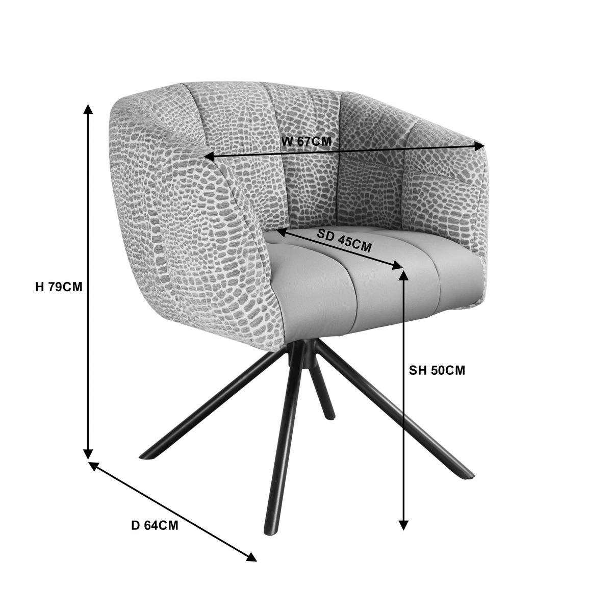 ARMLEHNSTUHL  Sitzfläche 360° drehbar Webstoff, Mikrofaser  - Beige/Schwarz, Design, Textil/Metall (67/80/65cm) - Novel