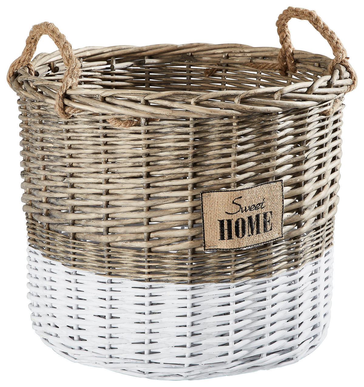 KORB  - Weiß/Grau, Basics, Holz/Textil (50/40cm) - Landscape