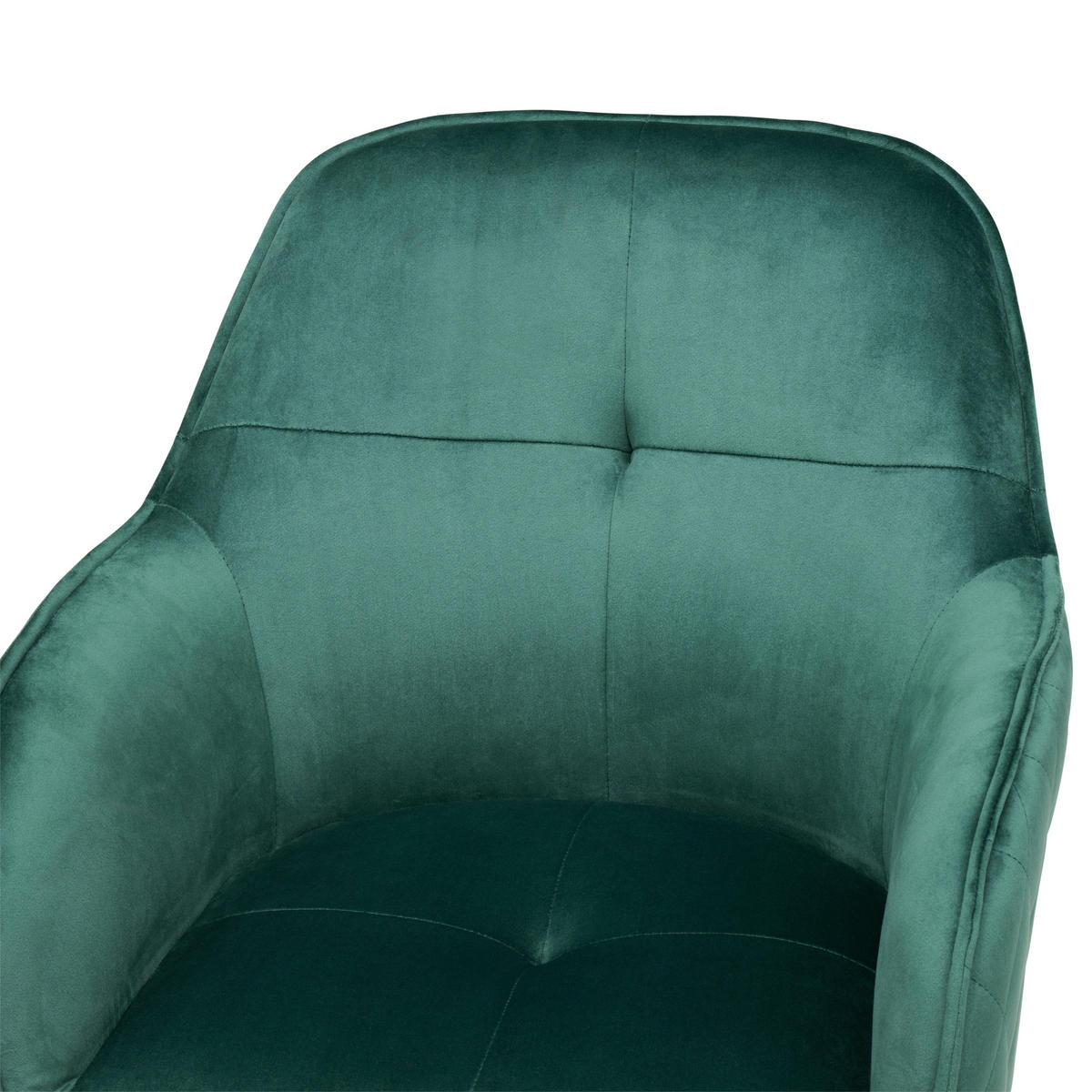 DREHSTUHL Samt Grün, Schwarz  - Schwarz/Grün, MODERN, Kunststoff/Textil (58/82/90/62cm) - MID.YOU