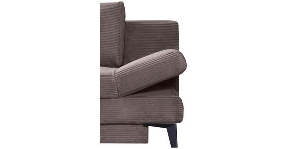 SCHLAFSOFA Cord Taupe  inkl. Bettkasten, Schlaffunktion, Armteilverstellung  - Taupe/Schwarz, Design, Textil/Metall (200/85/90cm) - Novel