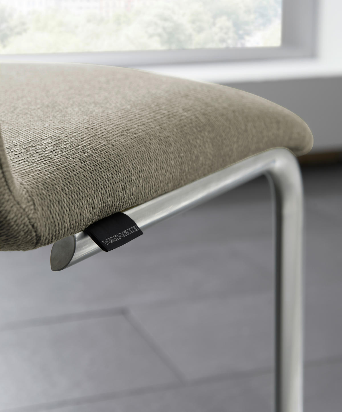 SCHWINGSTUHL  in Stahl Struktur  - Edelstahlfarben/Hellgrau, Design, Textil/Metall (48/99/63cm) - Venjakob