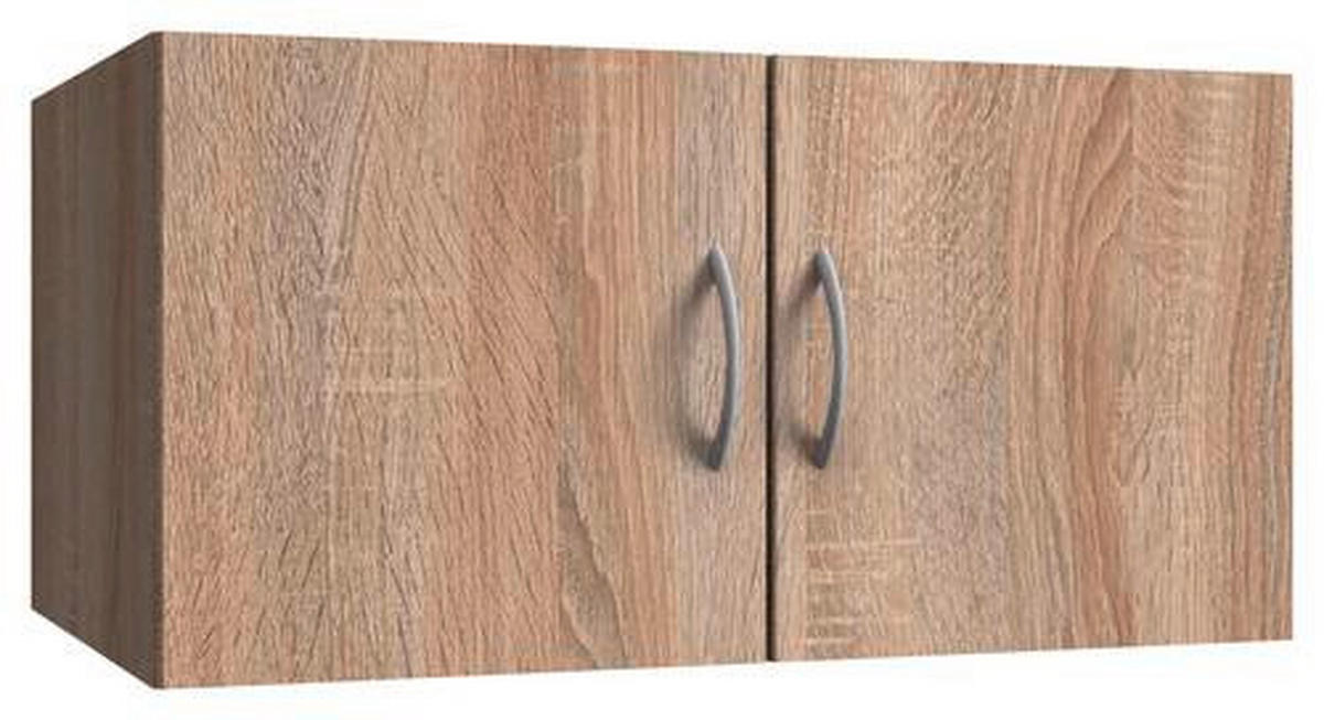 AUFSATZSCHRANK 80/40/54 cm  in  - Eichefarben/Alufarben, KONVENTIONELL, Holzwerkstoff/Kunststoff (80/40/54cm) - Xora