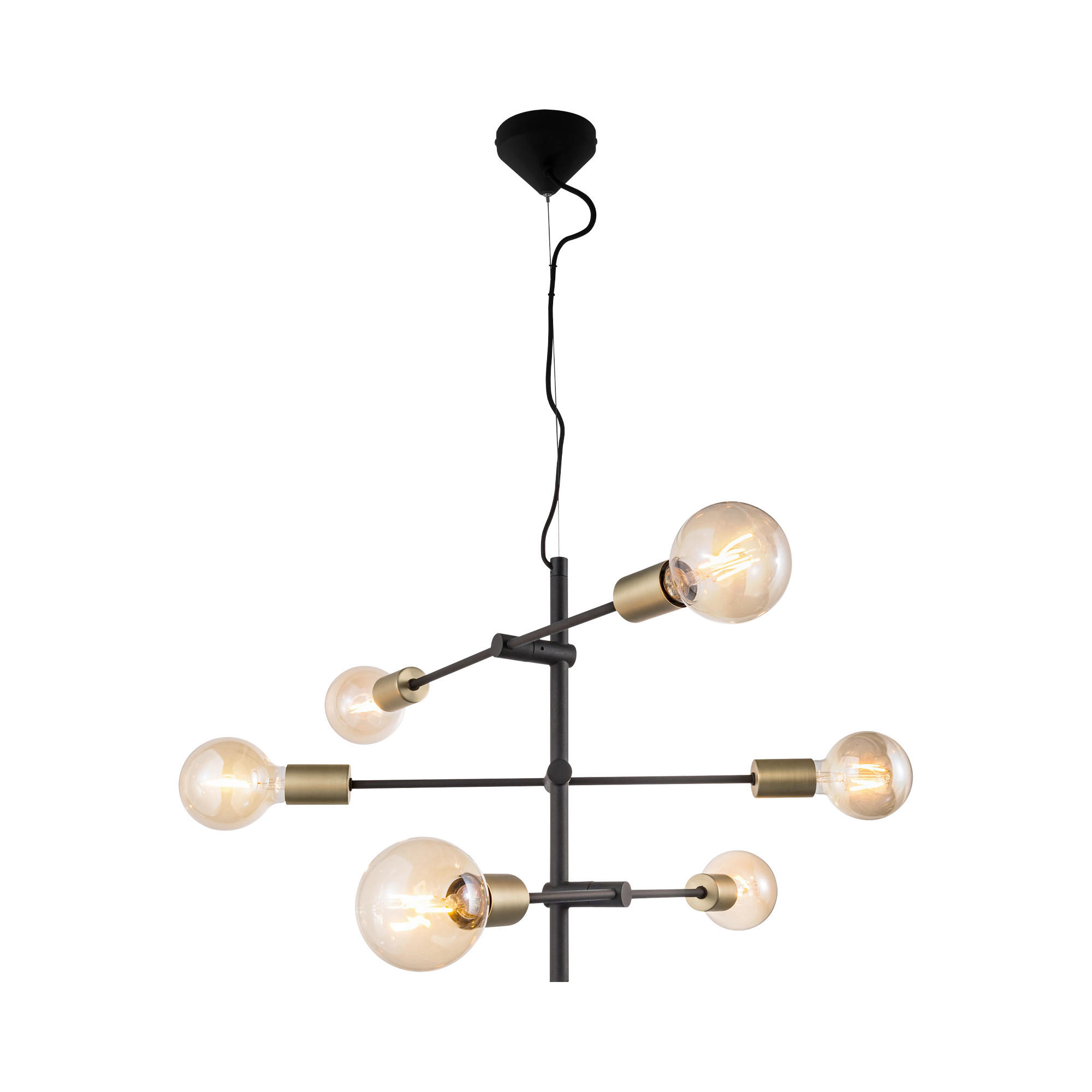 PENDELLEUCHTE Josefine 55/55/79 cm  - Schwarz, Design, Metall (55/55/79cm) - Nordlux