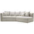 ECKSOFA in Chenille Creme  315/180 cm  - Creme/Schwarz, MODERN, Kunststoff/Textil (315/180cm) - Hom`in